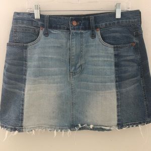 Madewell pieced McCarren distressed Jean skirt Size: 30